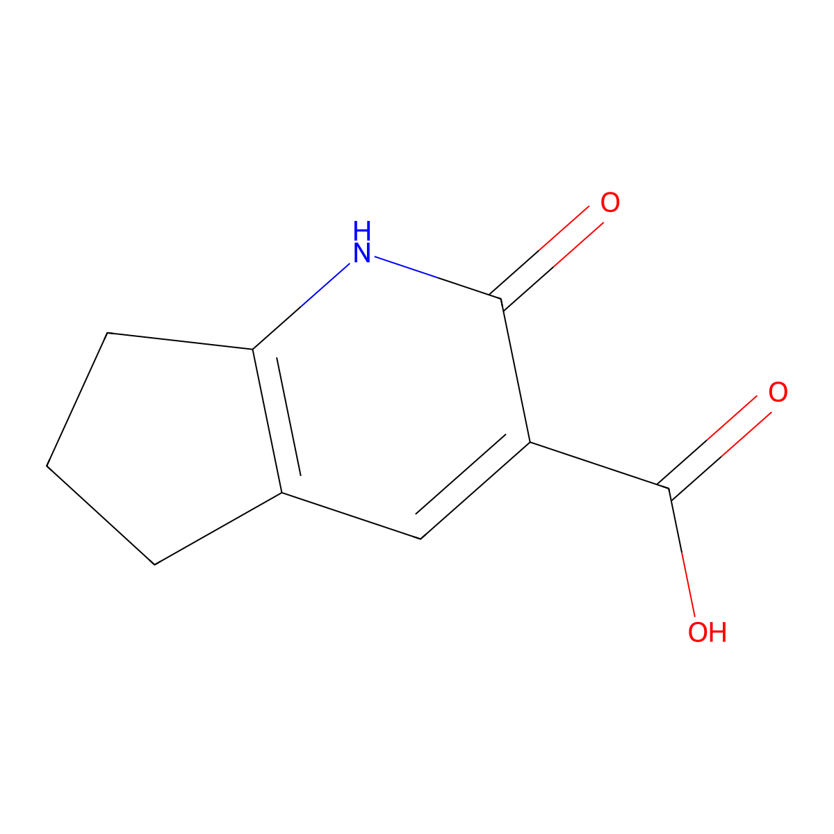2-oxo-1H,2H,5H,6H,7H-cyclopenta(b)pyridine-3-carboxylic acid molecular structure, CAS 115122-63-9