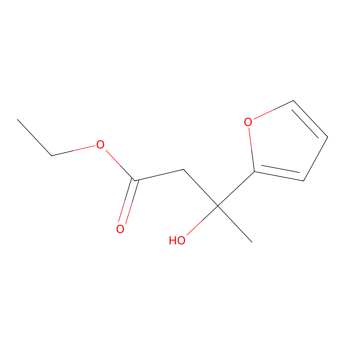 Ethyl 3-(furan-2-yl)-3-hydroxybutanoate molecular structure, CAS 115122-75-3