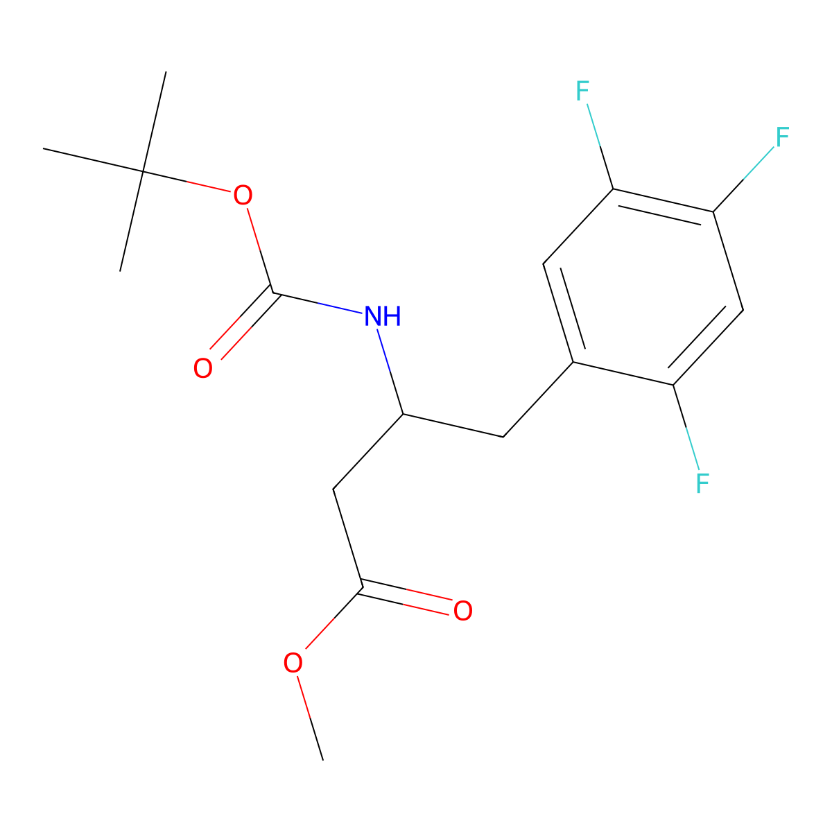 3-Tert-butoxycarbonylamino-4-(2,4,5-trifluorophenyl)butanoic acid methyl ester molecular structure, CAS 1151240-94-6