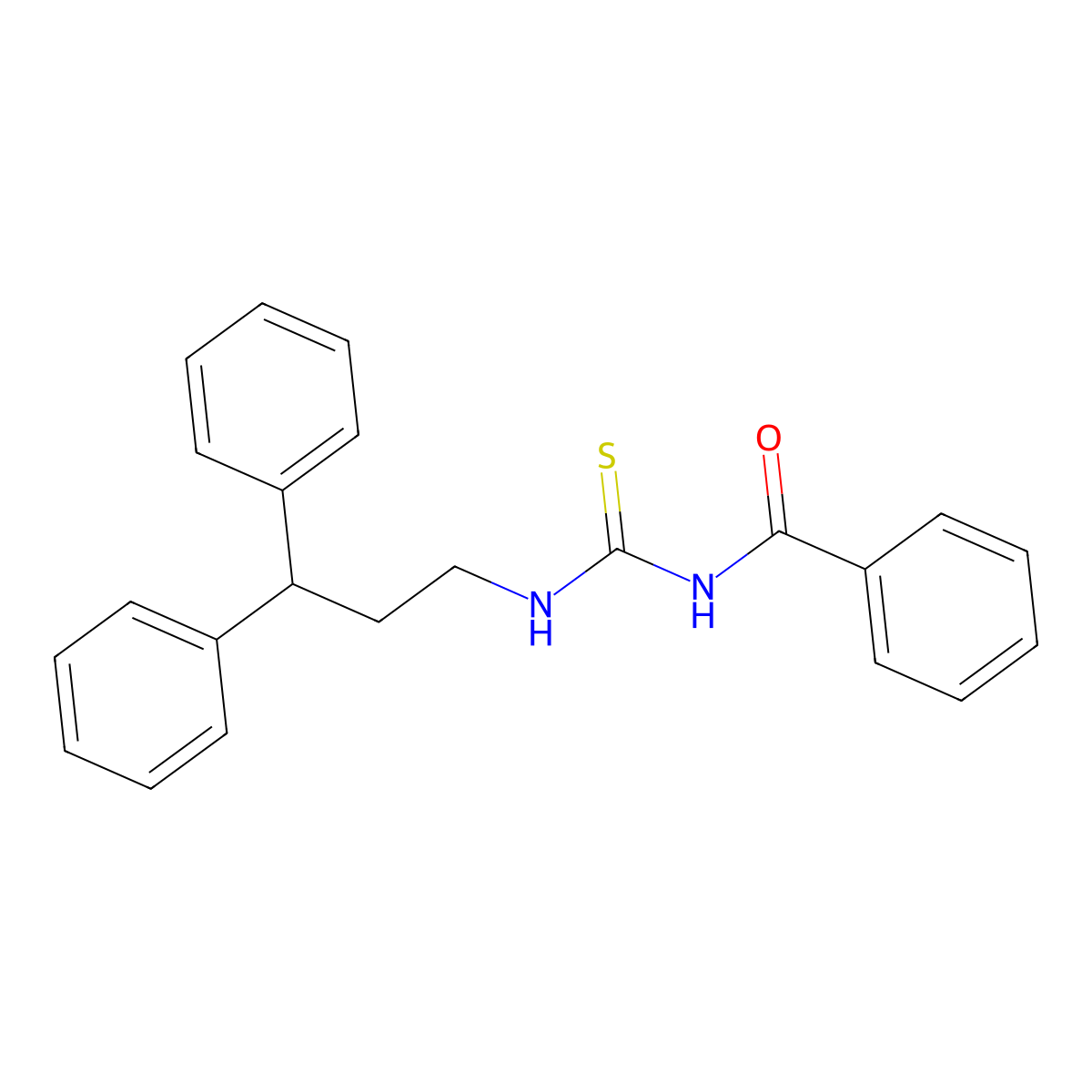N-(3,3-diphenylpropylcarbamothioyl)benzamide molecular structure, CAS 115129-82-3