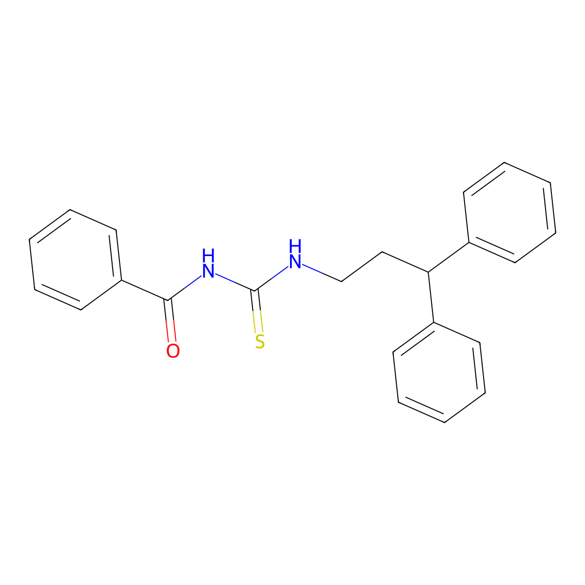 N-(3,3-diphenylpropylcarbamothioyl)benzamide molecular structure, CAS 115129-82-3