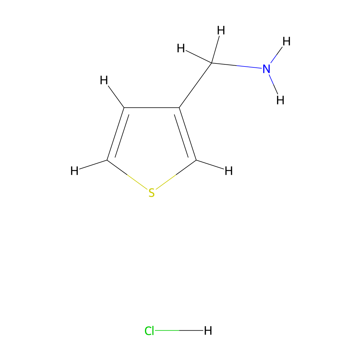 Thiophen-3-ylmethanamine hydrochloride molecular structure, CAS 115132-84-8