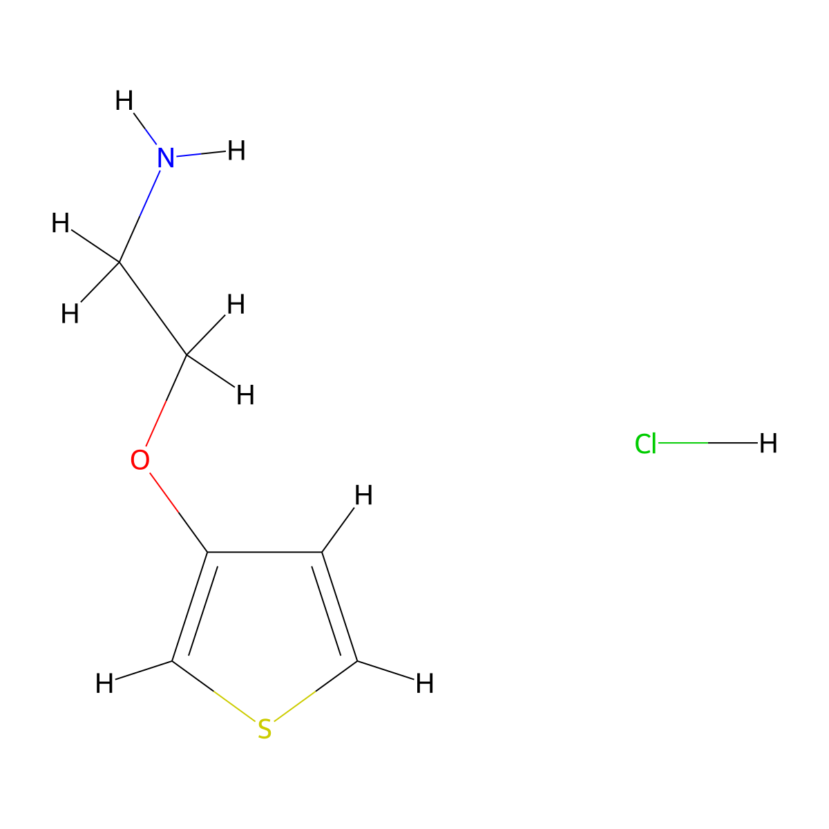 2-(Thiophen-3-yloxy)ethan-1-amine hydrochloride molecular structure, CAS 115132-88-2