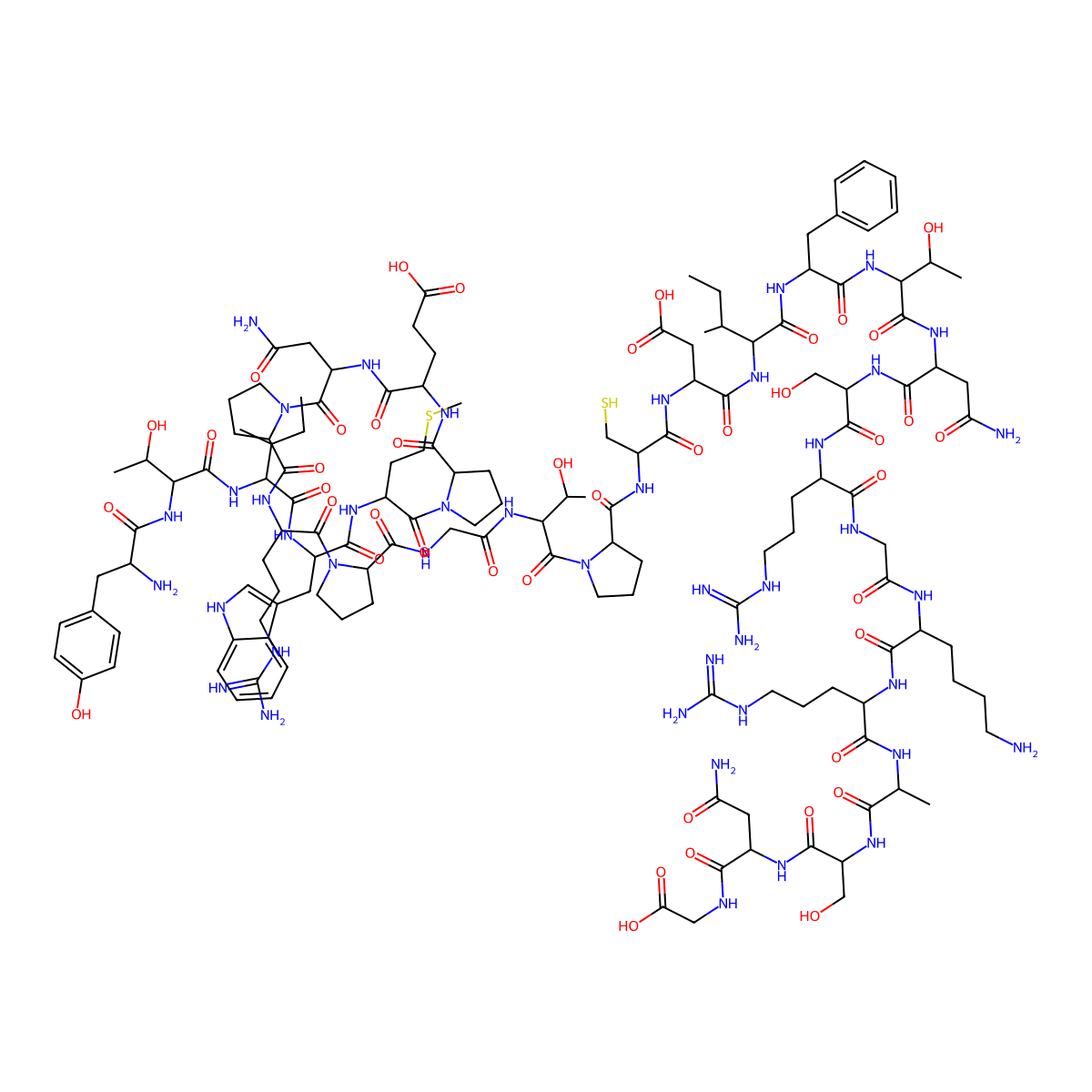 H-Tyr-Thr-Ile-Trp-Met-Pro-Glu-Asn-Pro-Arg-Pro-Gly-Thr-Pro-Cys-Asp-Ile-Phe-Thr-Asn-Ser-Arg-Gly-Lys-Arg-Ala-Ser-Asn-Gly-OH molecular structure, CAS 115136-25-9