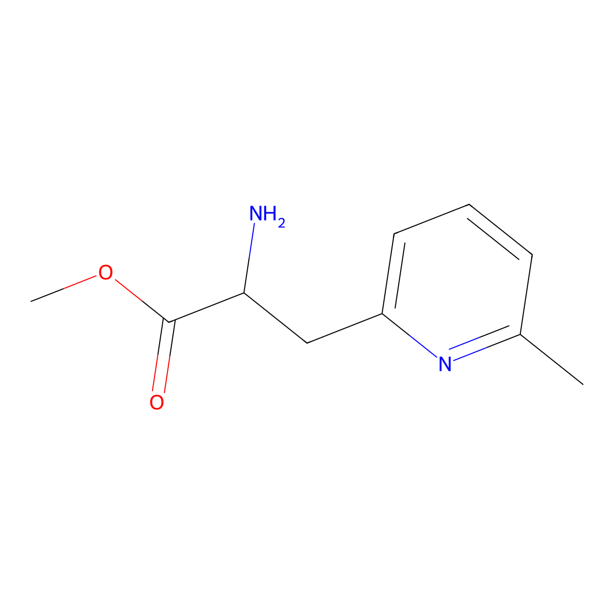 Methyl 2-amino-3-(6-methylpyridin-2-yl)propanoate molecular structure, CAS 1151394-24-9