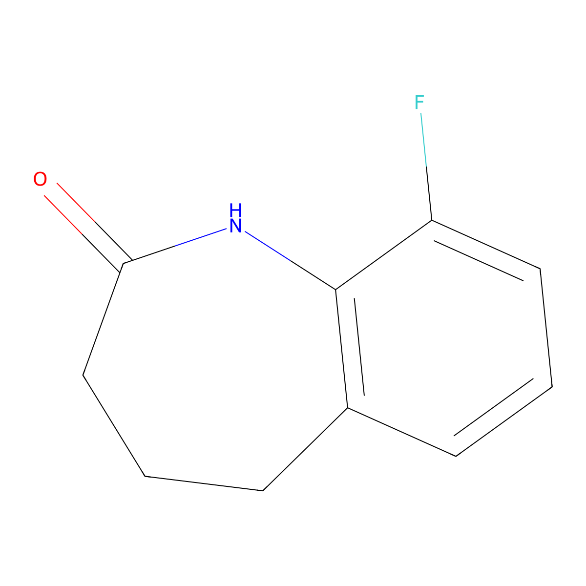 9-fluoro-4,5-dihydro-1H-benzo[b]azepin-2(3H)-one molecular structure, CAS 1151397-80-6