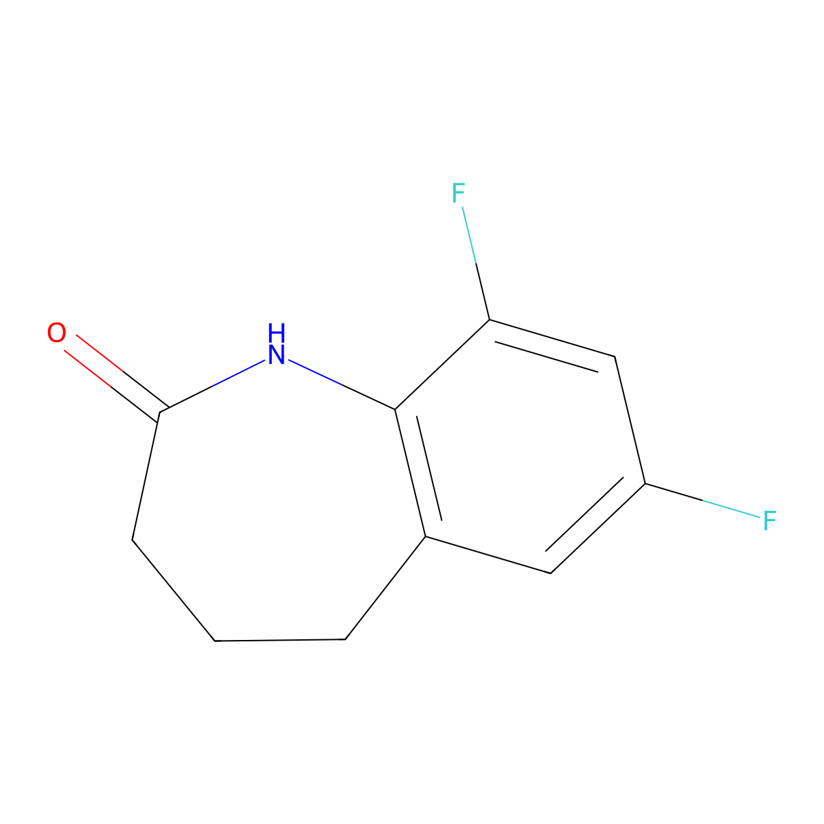 2H-1-Benzazepin-2-one, 7,9-difluoro-1,3,4,5-tetrahydro- molecular structure, CAS 1151397-83-9