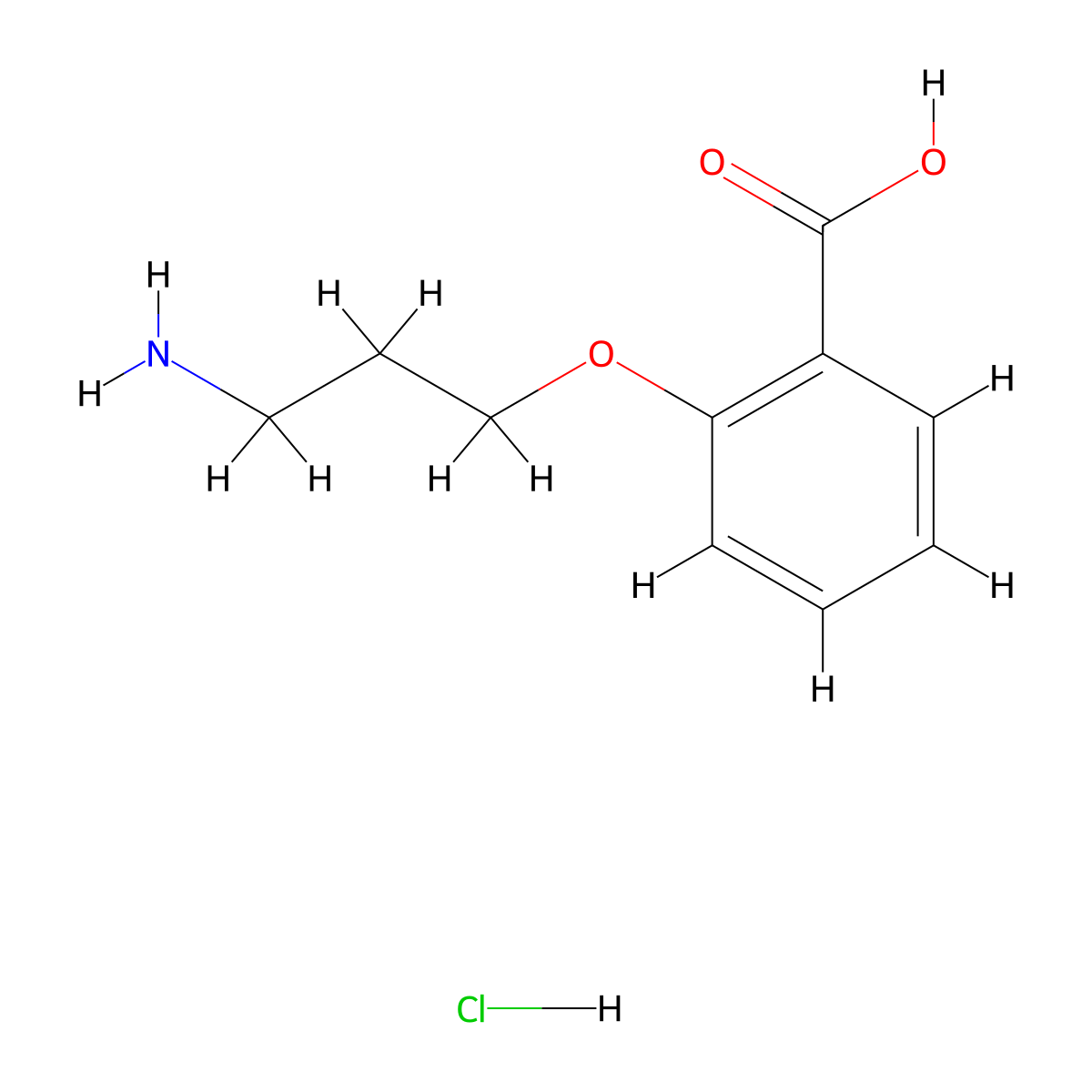 2-(3-Aminopropoxy)benzoic acid hydrochloride molecular structure, CAS 115149-51-4