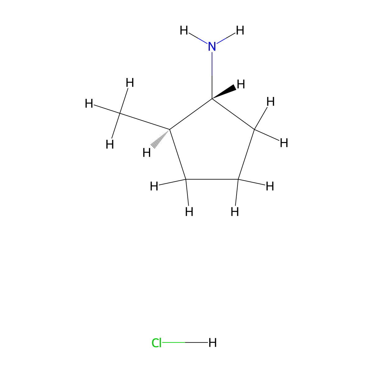 rac-(1R,2R)-2-methylcyclopentan-1-amine hydrochloride molecular structure, CAS 115151-94-5