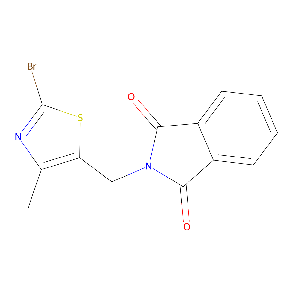 2-[(2-bromo-4-methyl-1,3-thiazol-5-yl)methyl]-1H-isoindole-1,3(2H)-dione molecular structure, CAS 1151512-21-8
