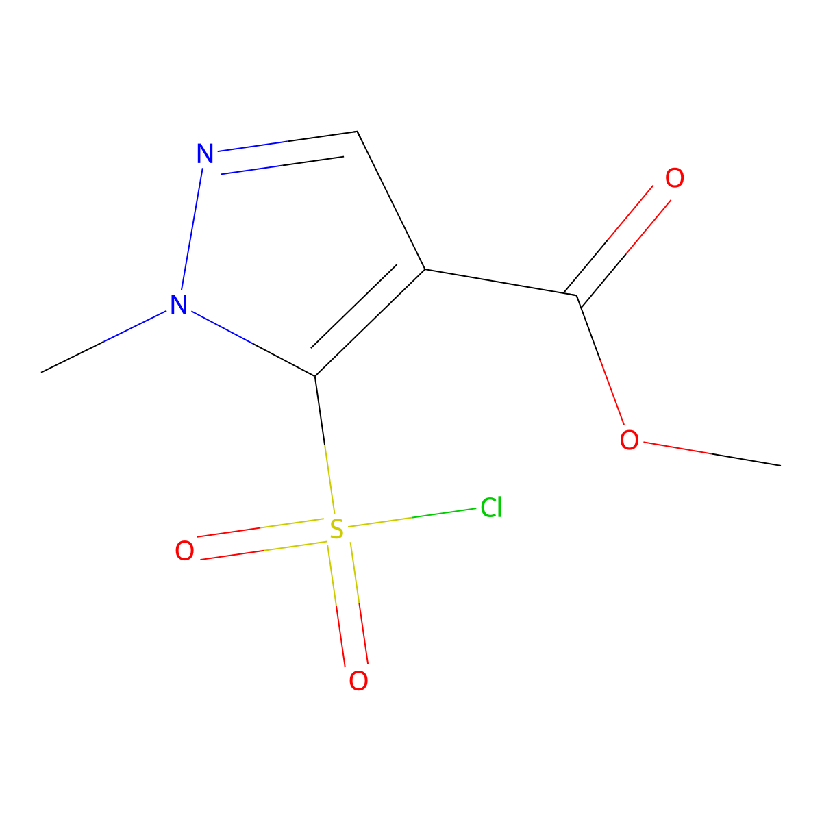 Methyl 5-(chlorosulfonyl)-1-methyl-1H-pyrazole-4-carboxylate molecular structure, CAS 1151512-24-1
