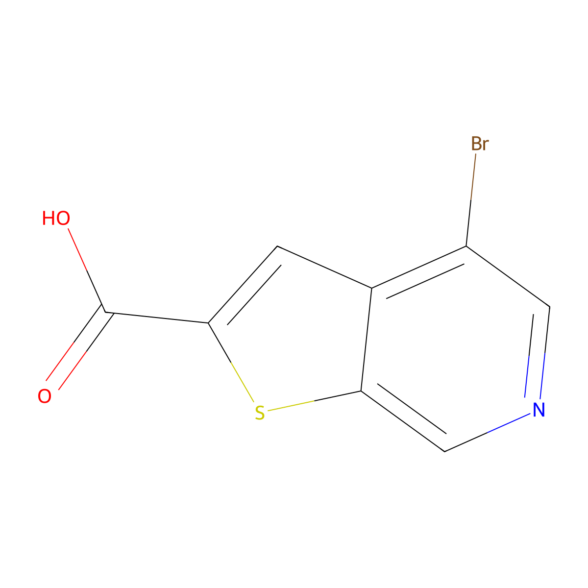 4-Bromothieno(2,3-c)pyridine-2-carboxylic acid molecular structure, CAS 1151512-25-2