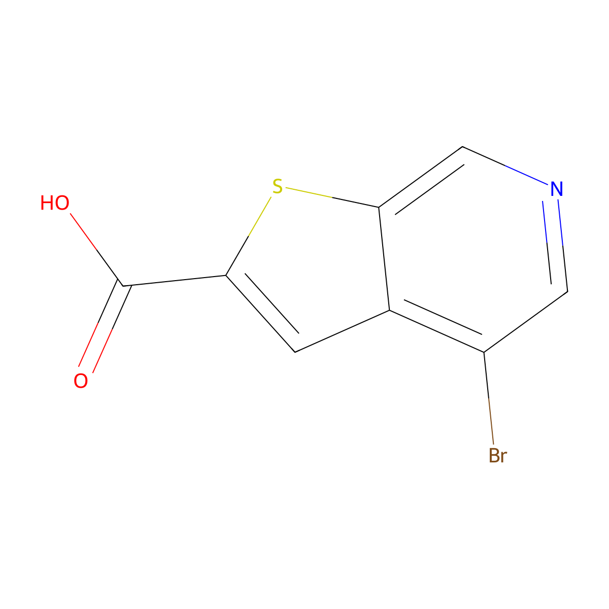 4-Bromothieno(2,3-c)pyridine-2-carboxylic acid molecular structure, CAS 1151512-25-2