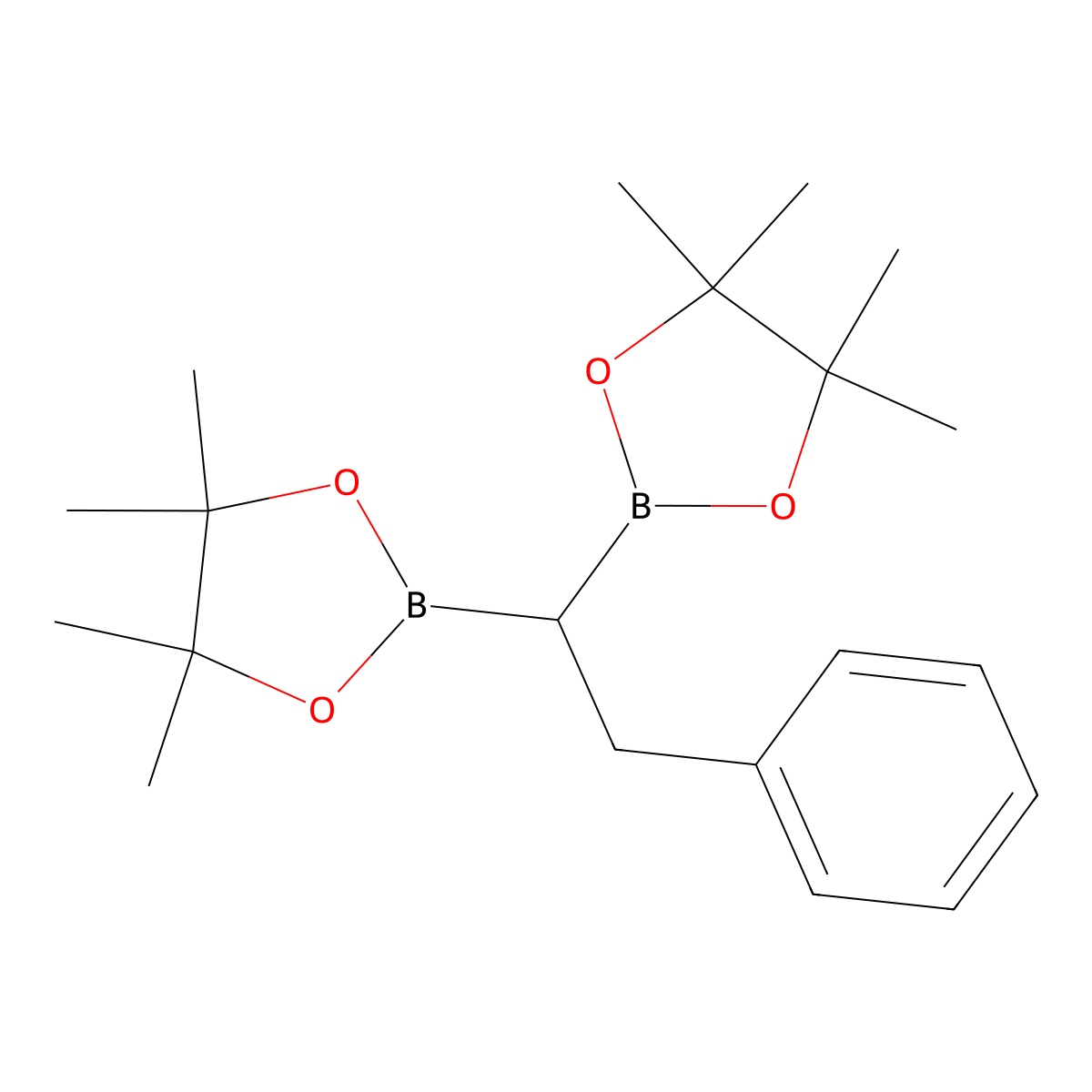 4,4,5,5-Tetramethyl-2-[2-phenyl-1-(4,4,5,5-tetramethyl-1,3,2-dioxaborolan-2-yl)ethyl]-1,3,2-dioxaborolane molecular structure, CAS 1151549-62-0