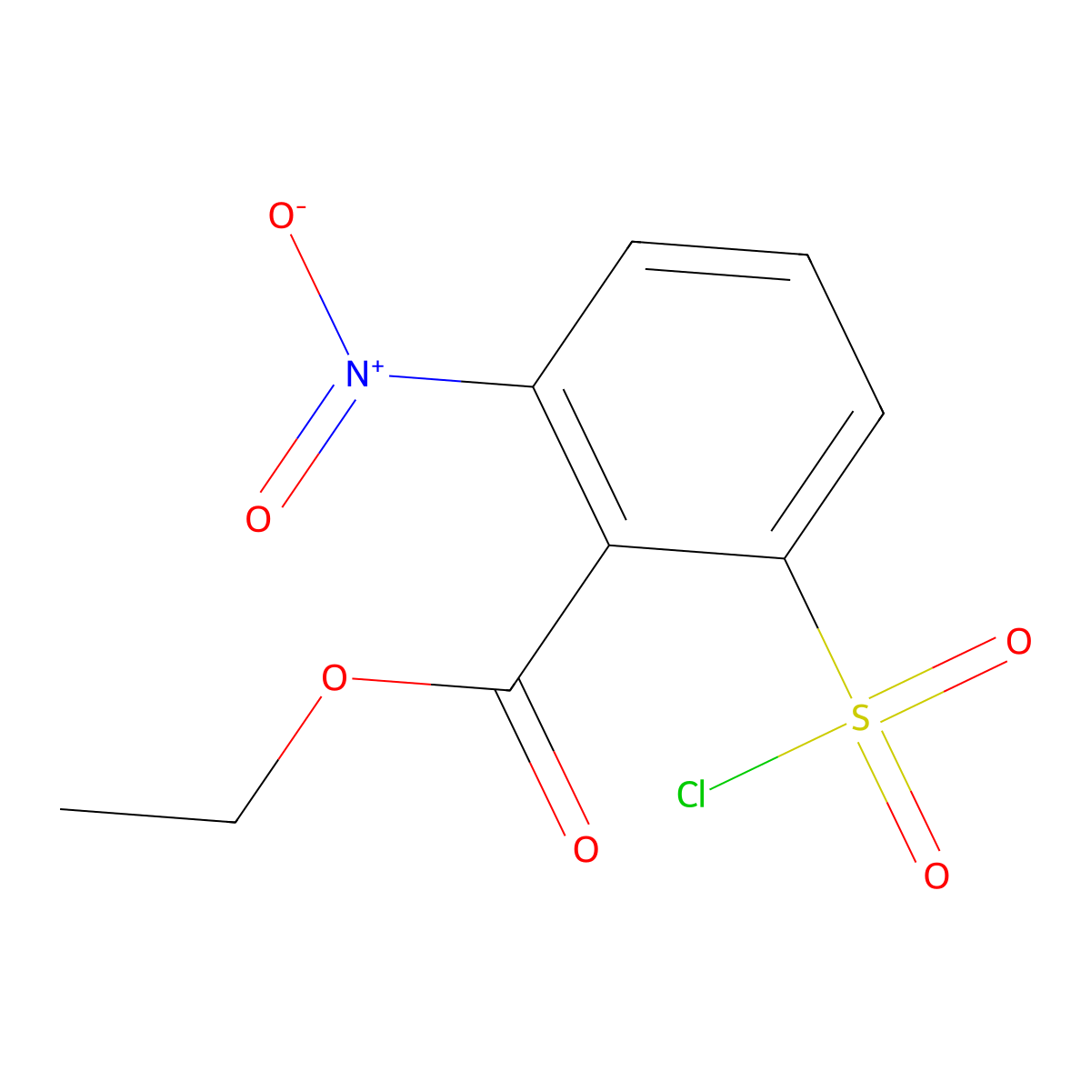 Ethyl 2-(chlorosulfonyl)-6-nitrobenzoate molecular structure, CAS 115156-24-6
