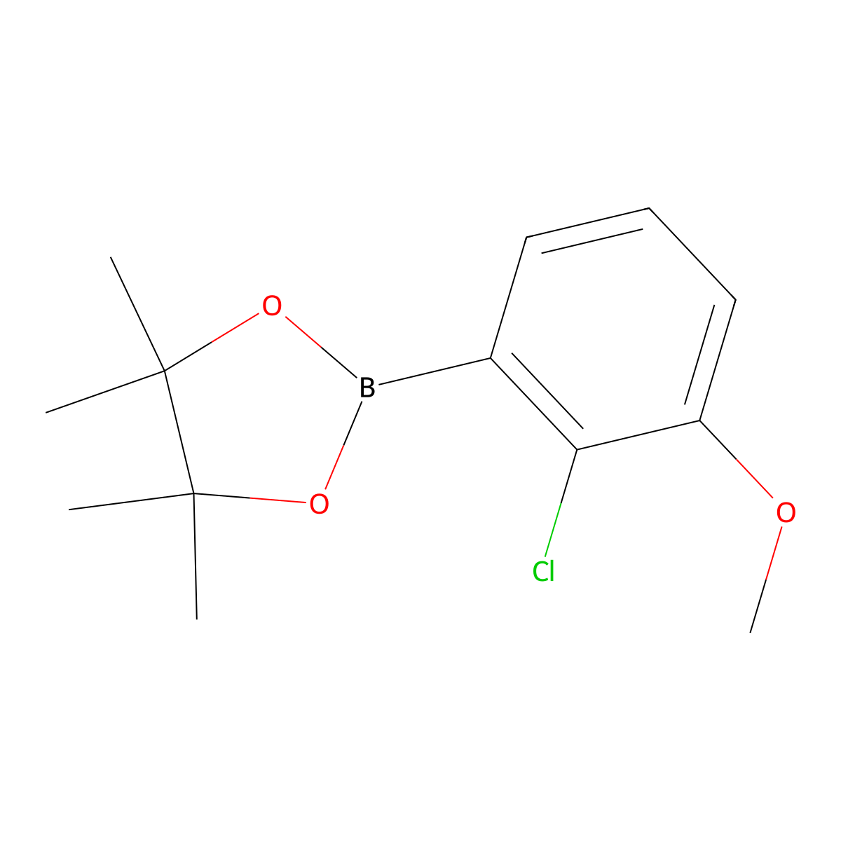 2-(2-Chloro-3-methoxyphenyl)-4,4,5,5-tetramethyl-[1,3,2]dioxaborolane molecular structure, CAS 1151564-03-2