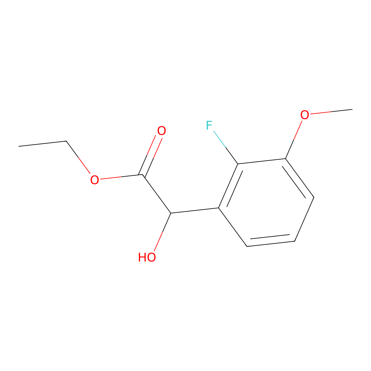 Ethyl 2-(2-fluoro-3-methoxyphenyl)-2-hydroxyacetate molecular structure, CAS 1151564-10-1