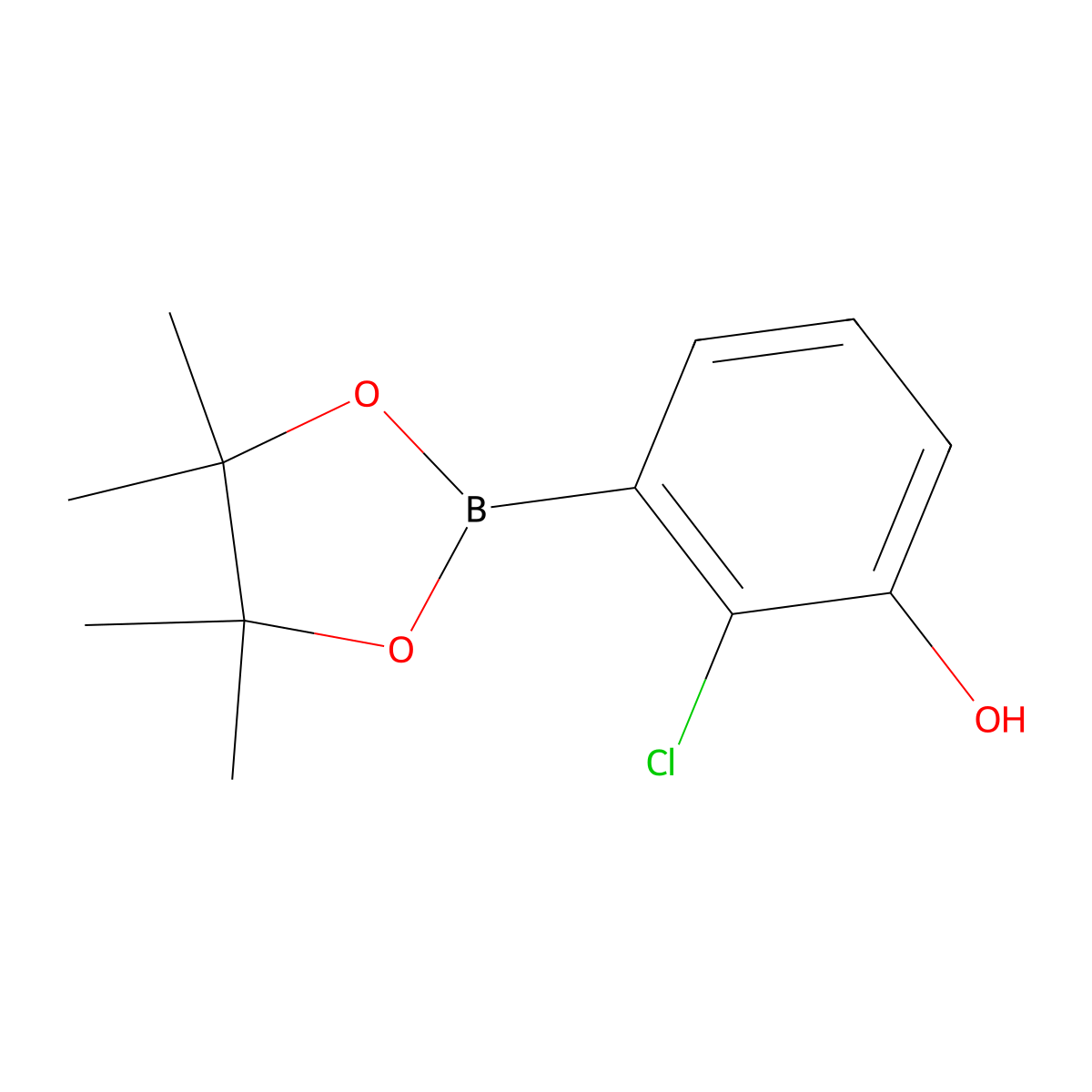 2-Chloro-3-(4,4,5,5-tetramethyl-1,3,2-dioxaborolan-2-yl)phenol molecular structure, CAS 1151564-17-8