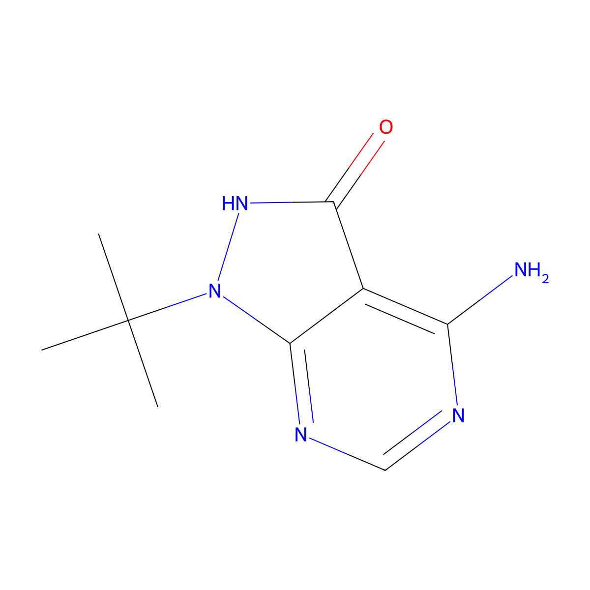 4-amino-1-tert-butyl-1H-pyrazolo[3,4-d]pyrimidin-3-ol molecular structure, CAS 1151651-82-9