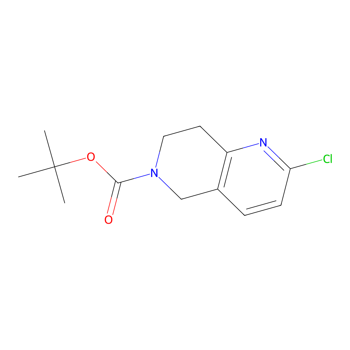 tert-Butyl 2-chloro-7,8-dihydro-1,6-naphthyridine-6(5H)-carboxylate molecular structure, CAS 1151665-15-4