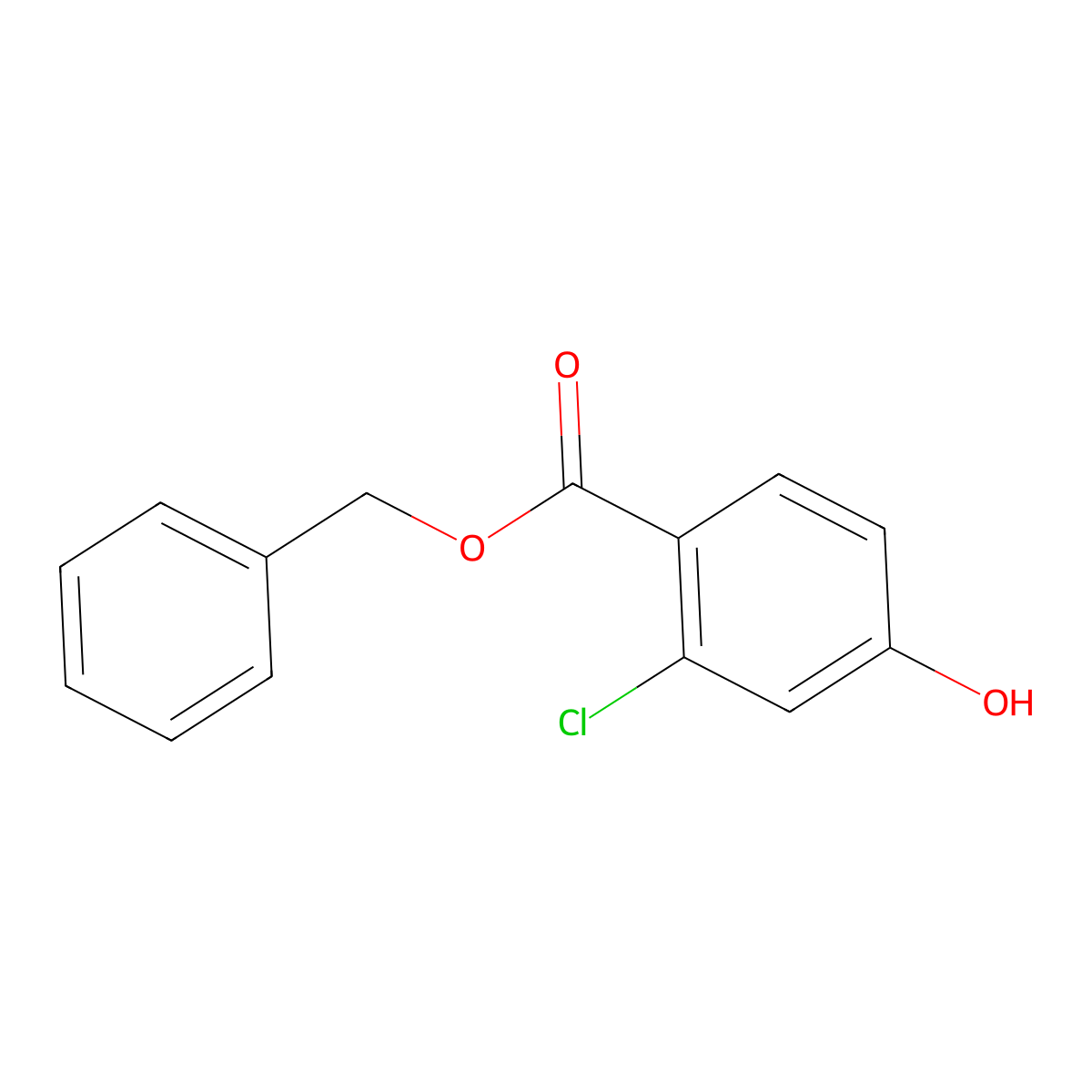 Benzyl 2-chloro-4-hydroxybenzoate molecular structure, CAS 115168-73-5