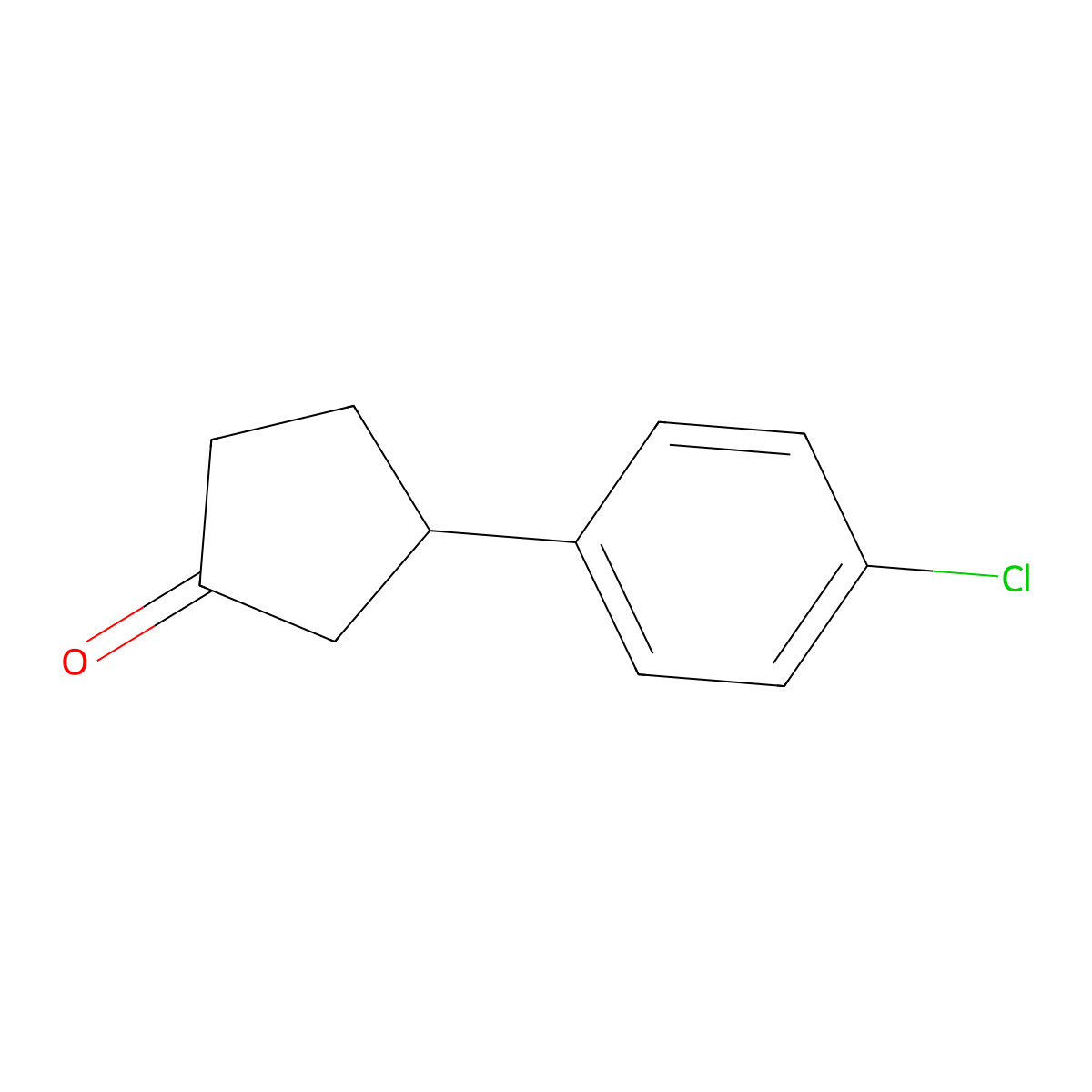 3-(4-Chlorophenyl)cyclopentan-1-one molecular structure, CAS 115169-77-2