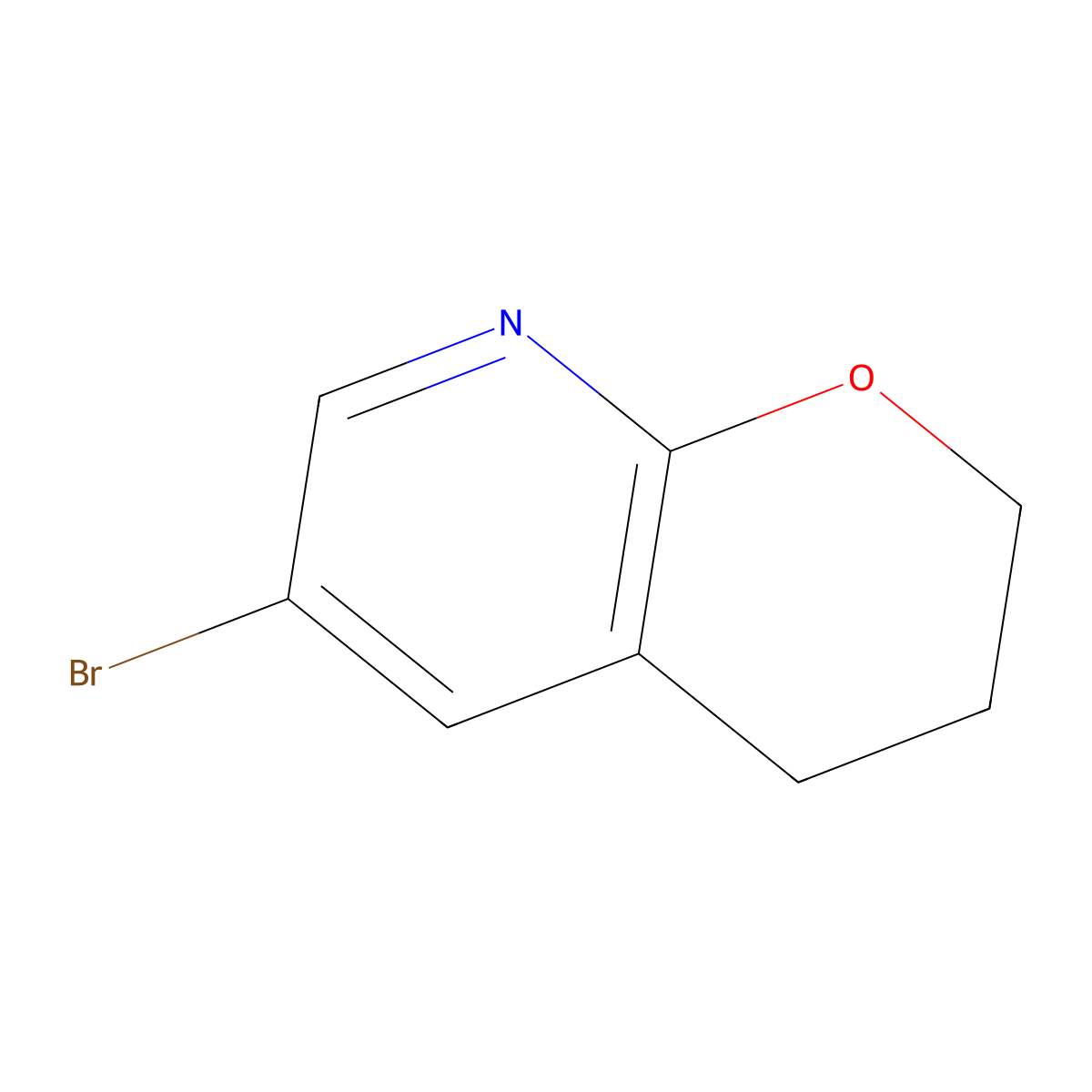 6-bromo-2H,3H,4H-pyrano[2,3-b]pyridine molecular structure, CAS 115170-38-2