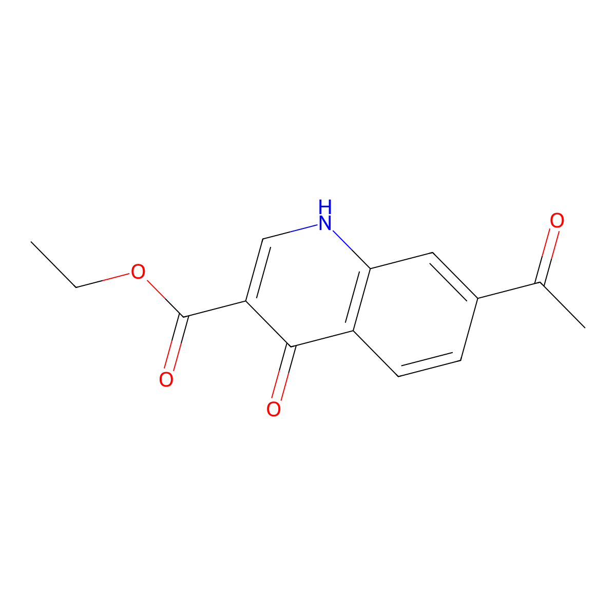 Ethyl 7-acetyl-4-oxo-1,4-dihydroquinoline-3-carboxylate molecular structure, CAS 115172-91-3
