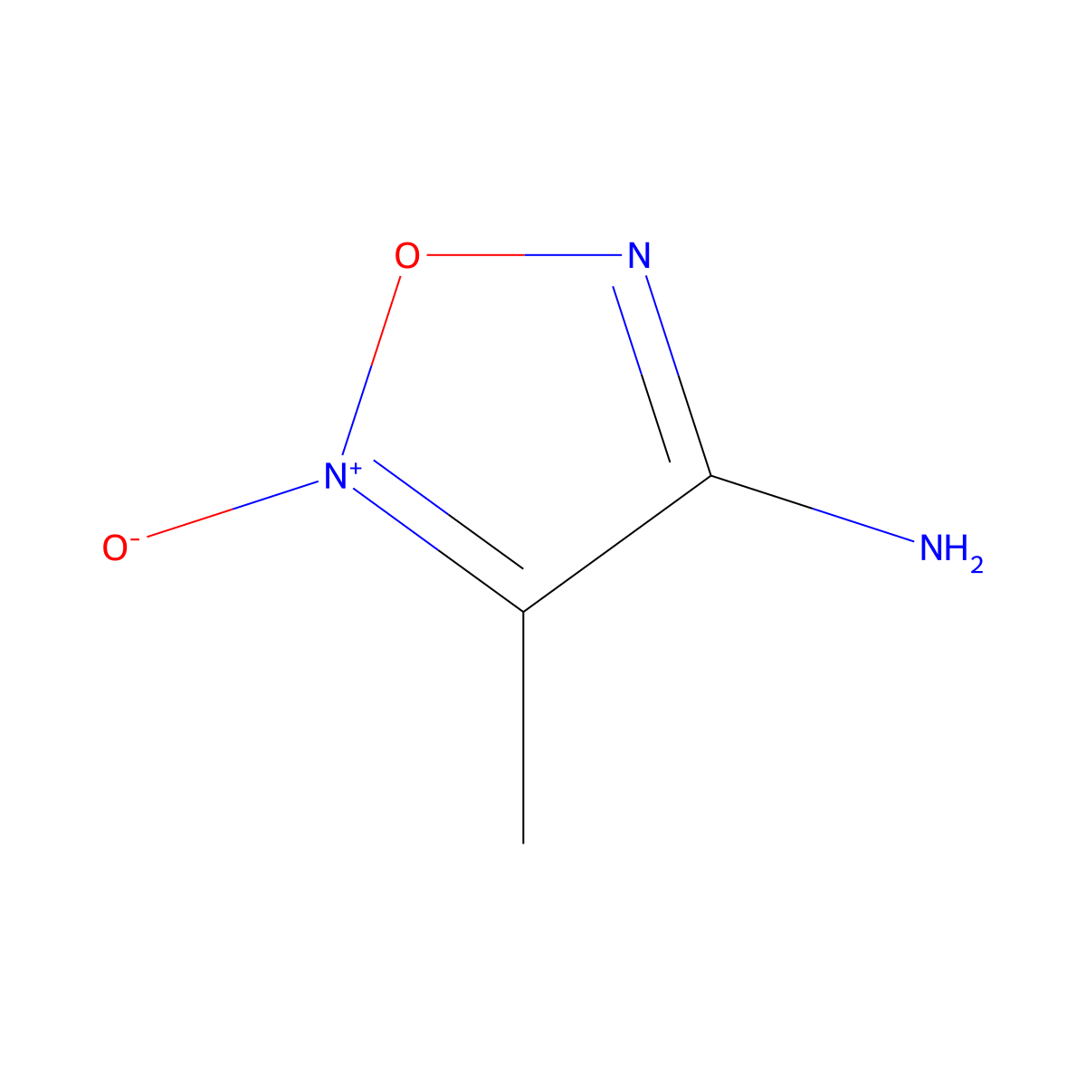 4-Amino-3-methyl-1,2,5-oxadiazole 2-oxide molecular structure, CAS 115174-03-3