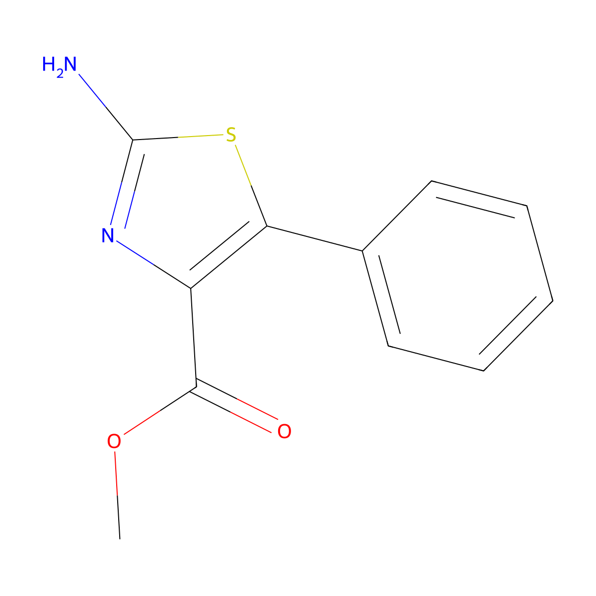 Methyl 2-amino-5-phenyl-1,3-thiazole-4-carboxylate molecular structure, CAS 115174-39-5