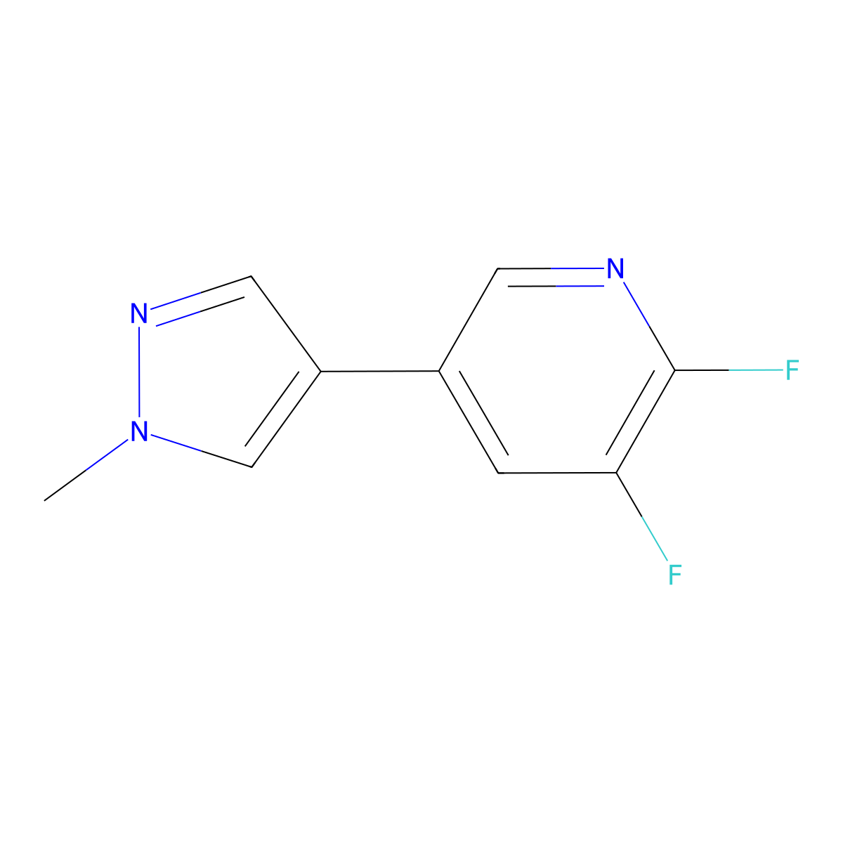 2,3-difluoro-5-(1-methyl-1H-pyrazol-4-yl)pyridine molecular structure, CAS 1151801-90-9