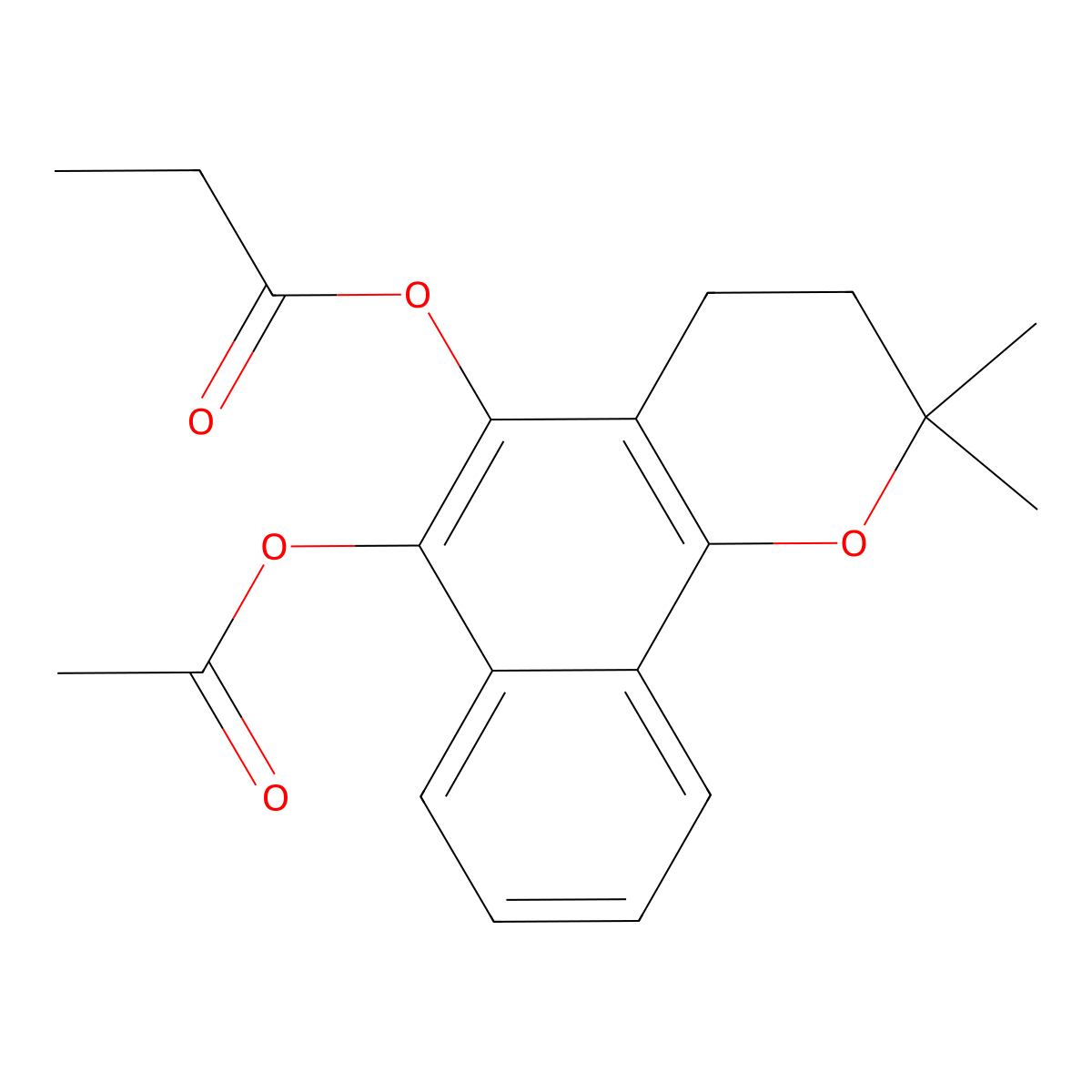 6-acetoxy-2,2-dimethyl-3,4-dihydro-2H-benzo[h]chromen-5-ylpropionate molecular structure, CAS 1151806-12-0