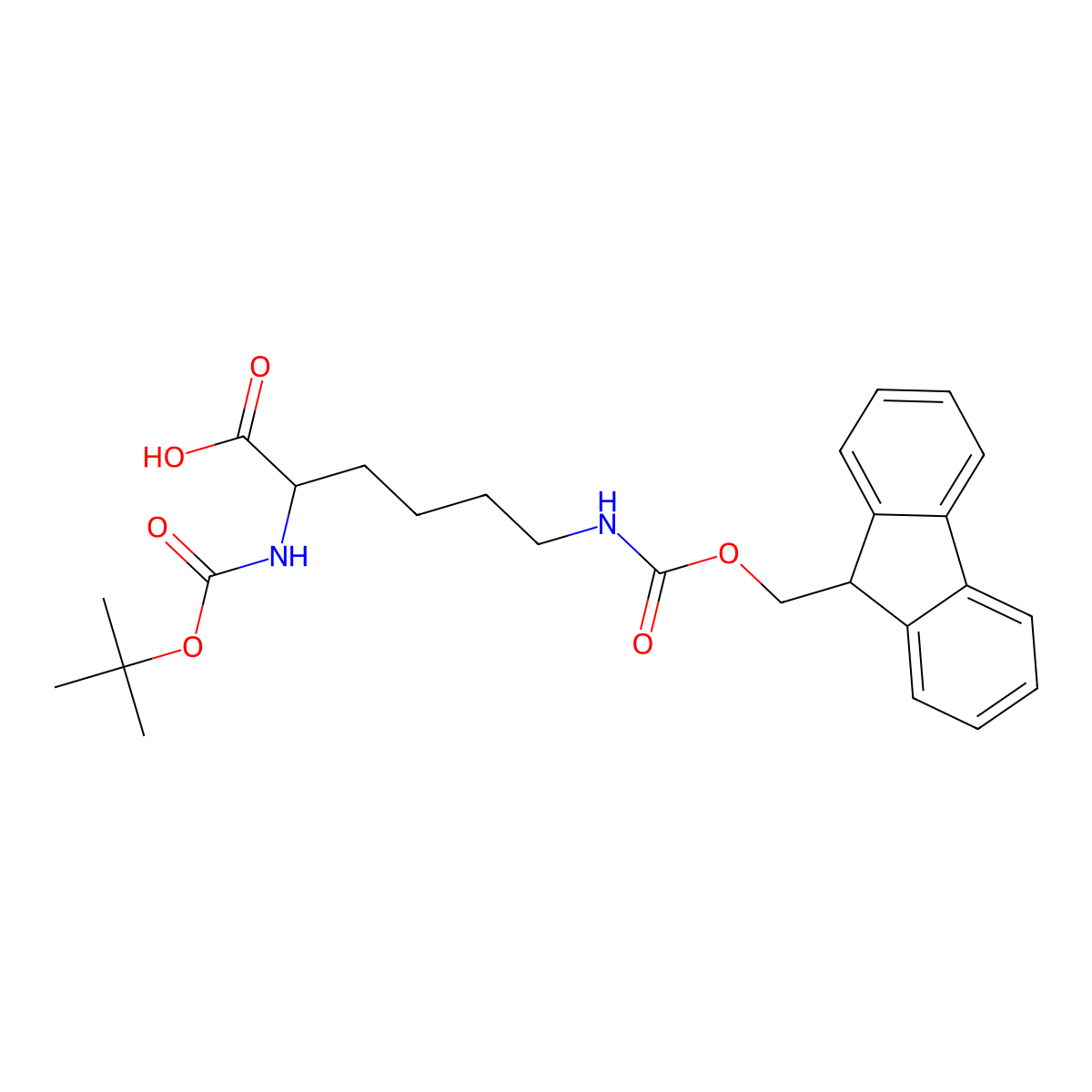 Boc-D-Lys(Fmoc)-OH molecular structure, CAS 115186-31-7