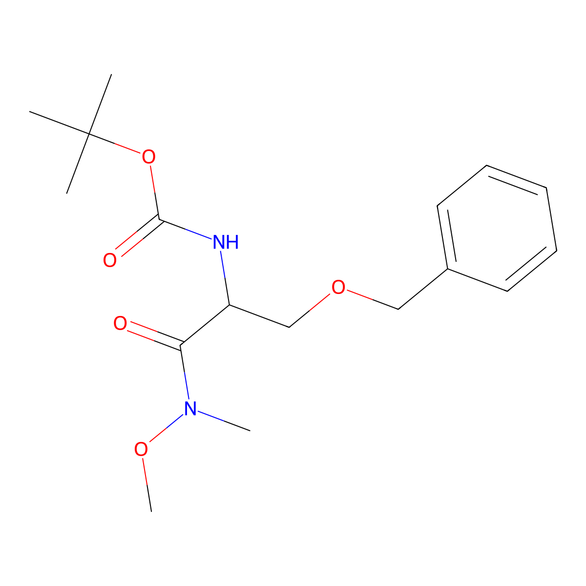 Boc-O-benzyl-L-serine N,O-dimethylhydroxamide molecular structure, CAS 115186-34-0