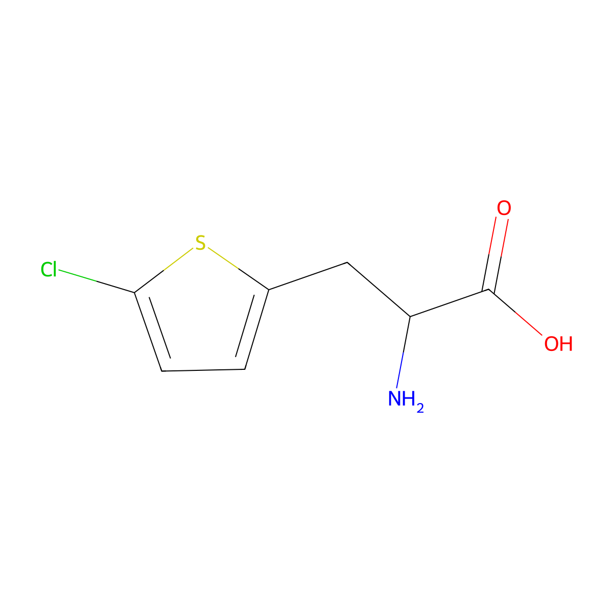 (2R)-2-amino-3-(5-chlorothiophen-2-yl)propanoic acid molecular structure, CAS 1151862-89-3