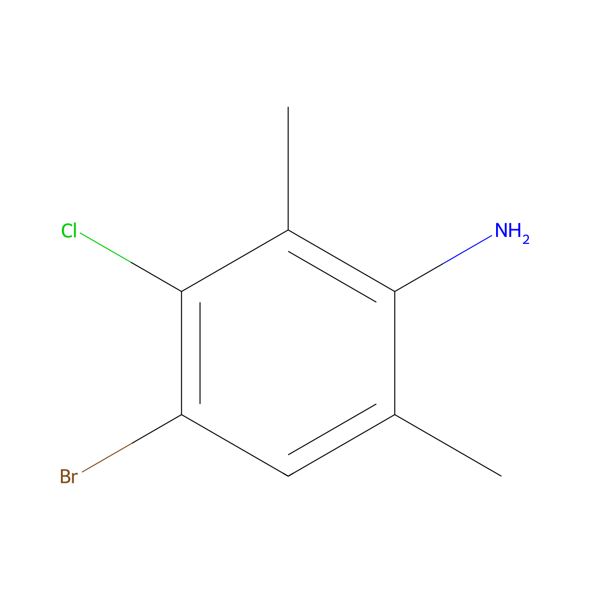 4-Bromo-3-chloro-2,6-dimethylaniline molecular structure, CAS 1151863-30-7