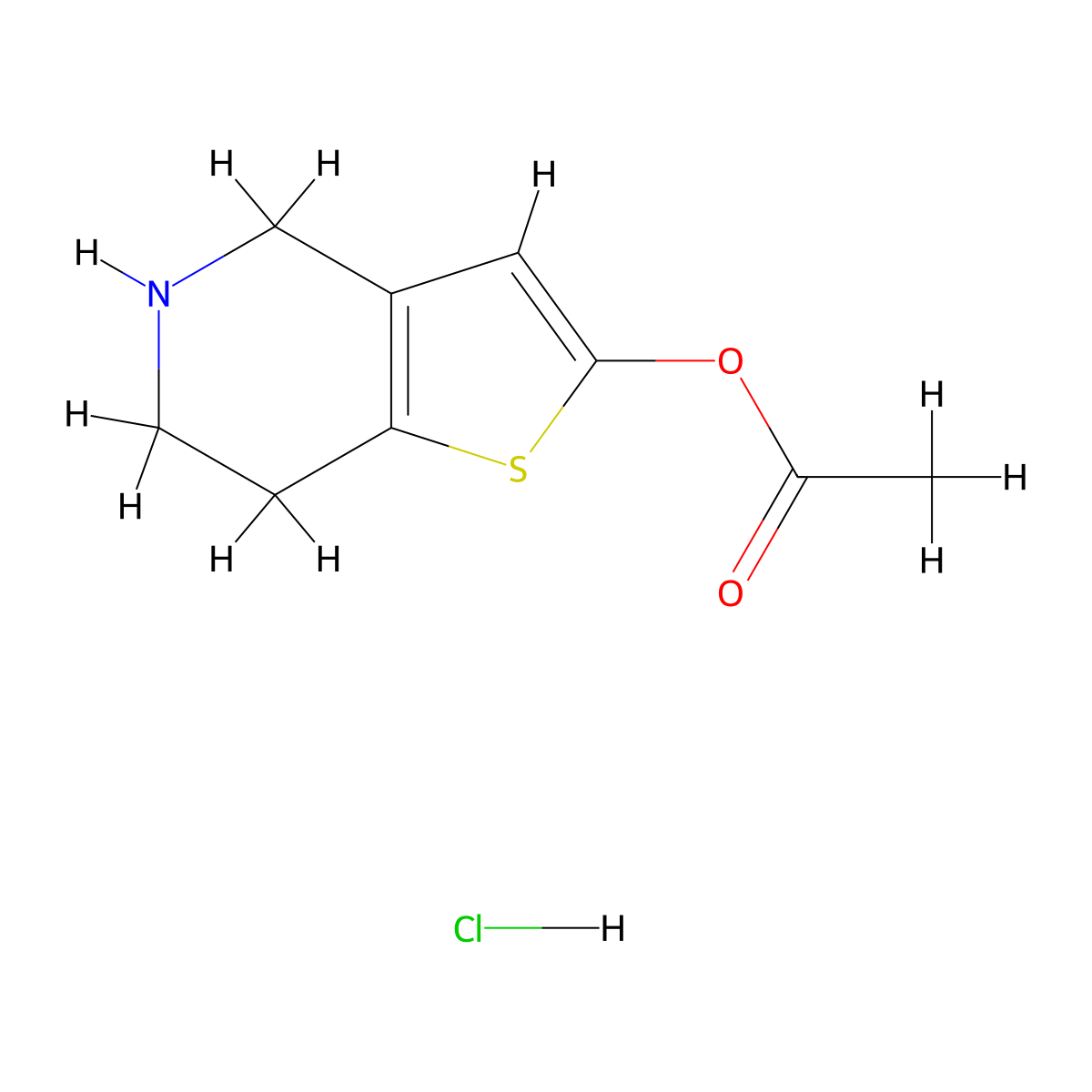 4,5,6,7-Tetrahydrothieno[3,2-c]pyridin-2-ol 2-Acetate Hydrochloride molecular structure, CAS 1151904-84-5