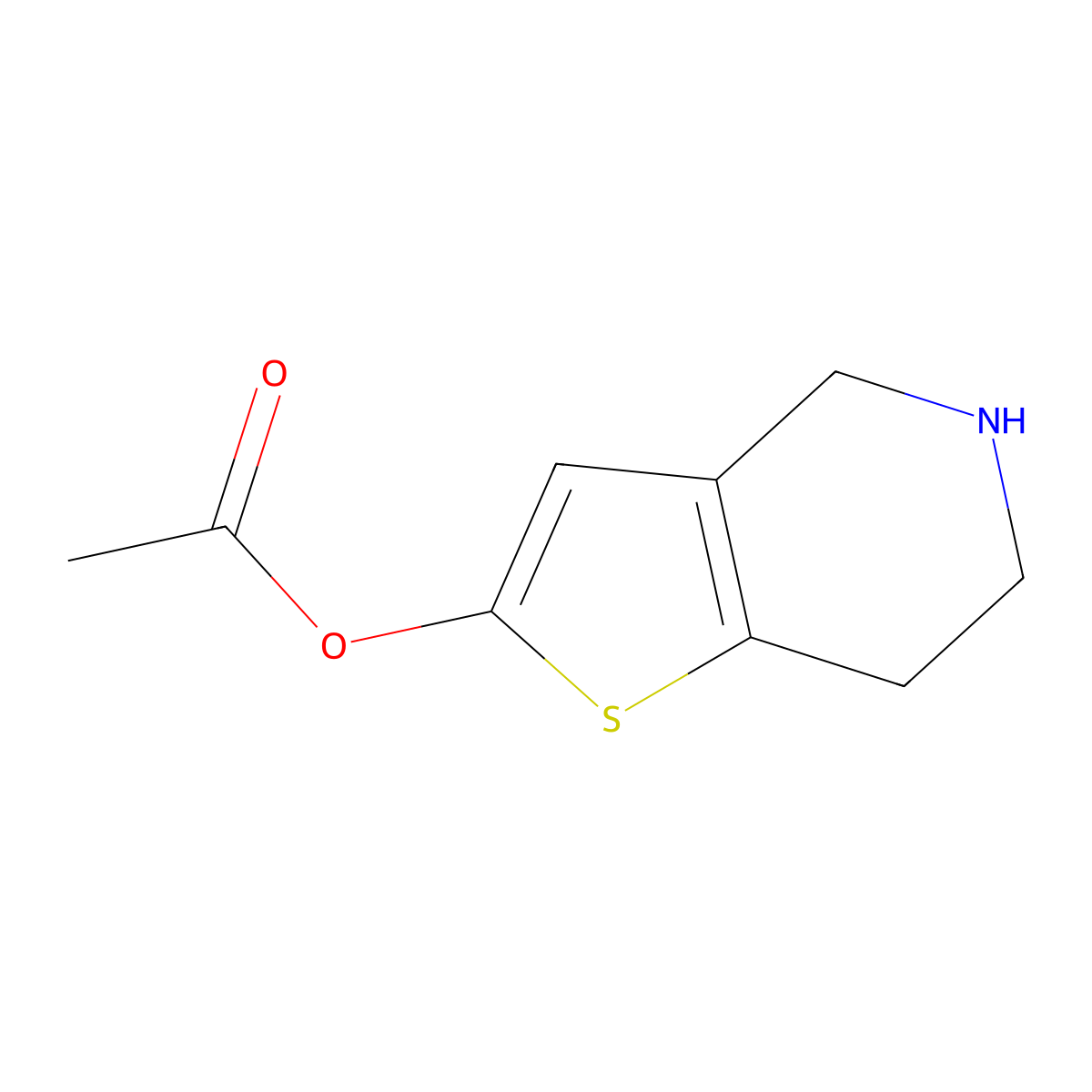 Thieno[3,2-c]pyridin-2-ol, 4,5,6,7-tetrahydro-, 2-acetate molecular structure, CAS 1151904-85-6