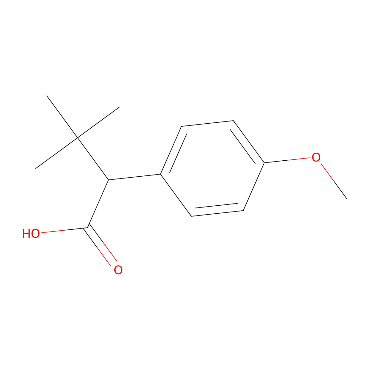2-(4-Methoxyphenyl)-3,3-dimethylbutanoic acid molecular structure, CAS 115196-41-3