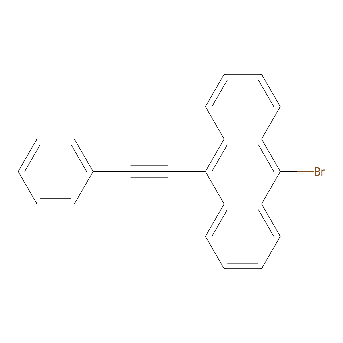 9-Bromo-10-(phenylethynyl)anthracene molecular structure, CAS 115198-11-3