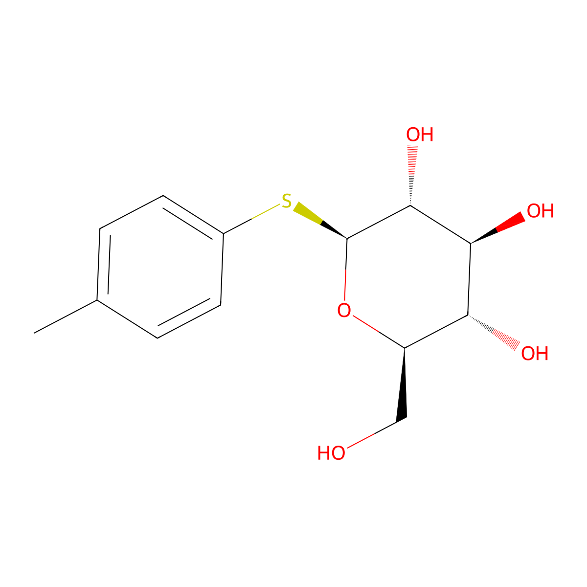 4-Methylphenyl 1-thio-beta-D-glucopyranoside molecular structure, CAS 1152-39-2