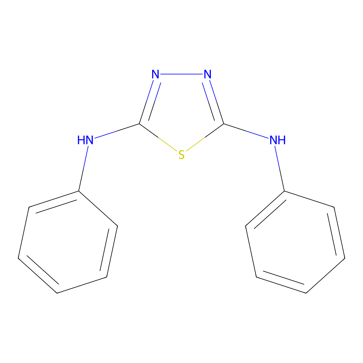 n,n'-Diphenyl-1,3,4-thiadiazole-2,5-diamine molecular structure, CAS 1152-54-1