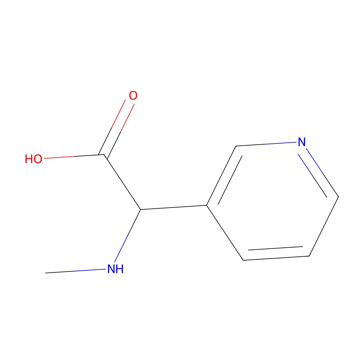 2-(Methylamino)-2-(pyridin-3-yl)acetic acid molecular structure, CAS 115200-98-1