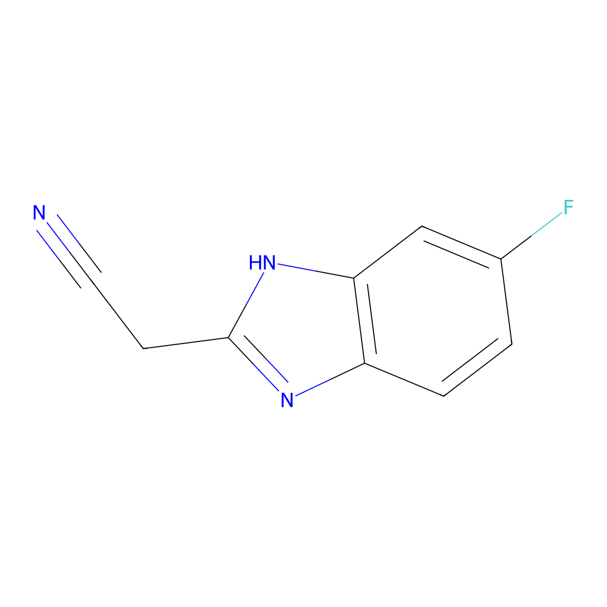 2-(Cyanomethyl)-5-fluorobenzimidazole molecular structure, CAS 115201-20-2