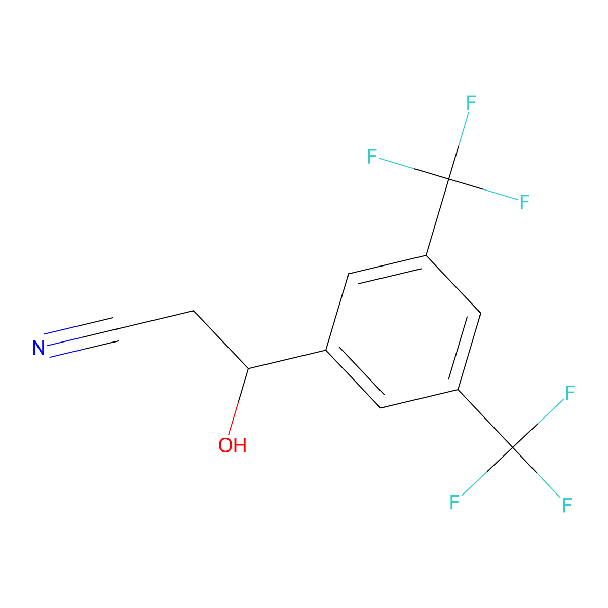 3-[3,5-Bis(trifluoromethyl)phenyl]-3-hydroxypropanenitrile molecular structure, CAS 1152029-24-7