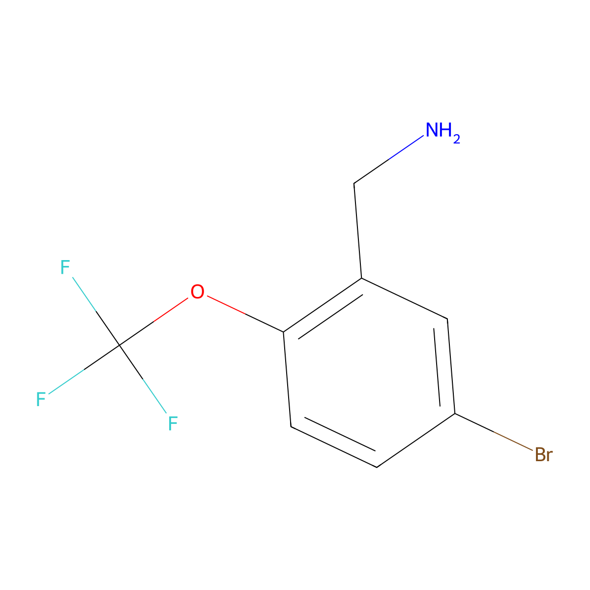(5-Bromo-2-(trifluoromethoxy)phenyl)methanamine molecular structure, CAS 1152088-62-4
