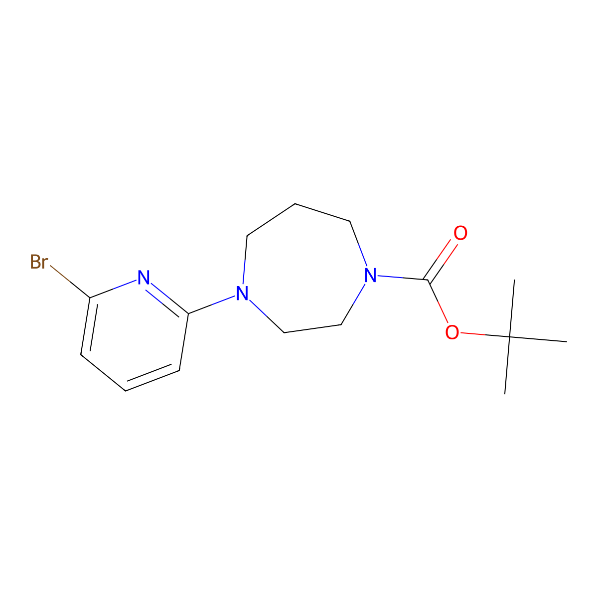 tert-Butyl 4-(6-bromopyridin-2-yl)-1,4-diazepane-1-carboxylate molecular structure, CAS 1152093-60-1
