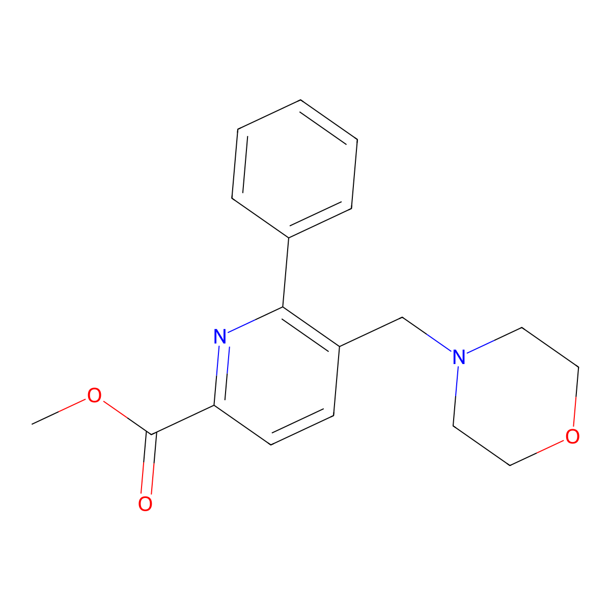 Methyl 5-(morpholinomethyl)-6-phenylpicolinate molecular structure, CAS 1152095-54-9