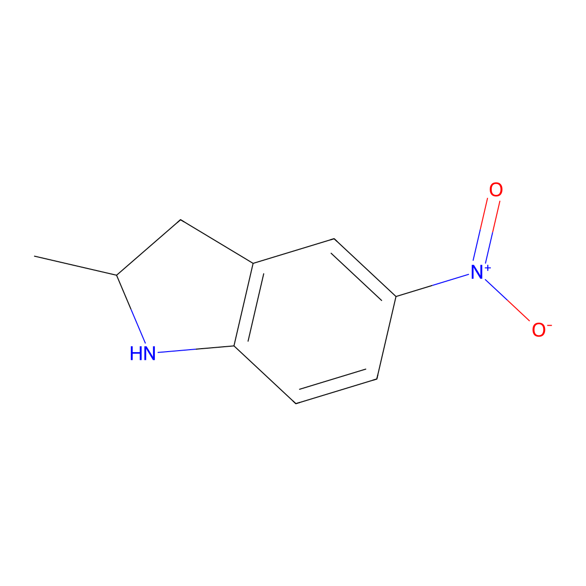 2-Methyl-5-nitroindoline molecular structure, CAS 115210-54-3