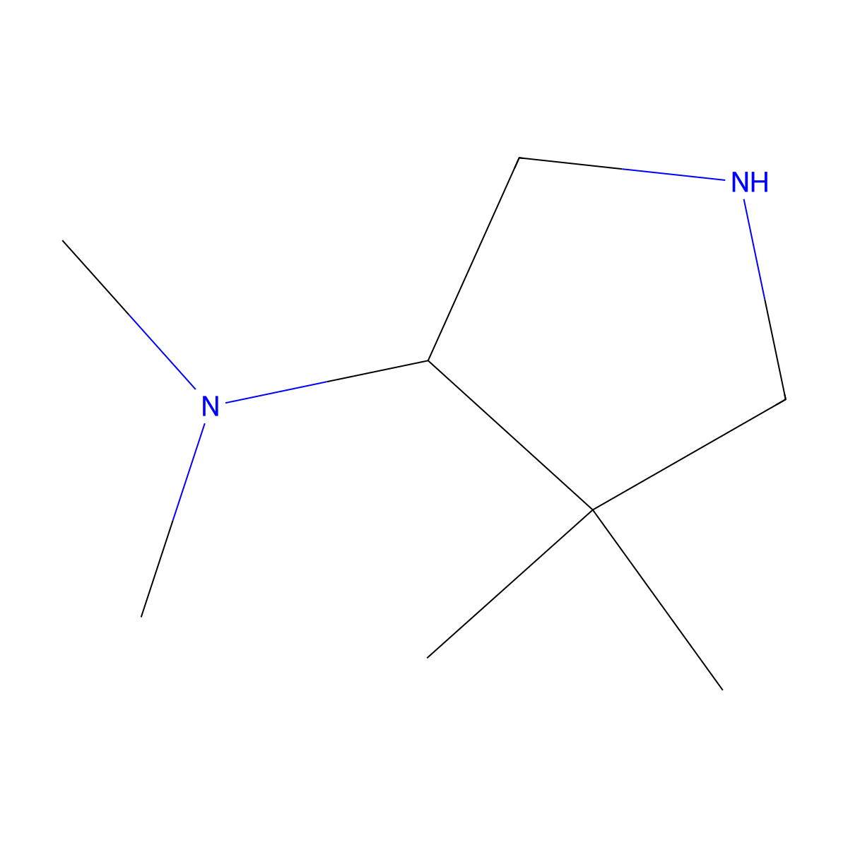N,N,4,4-tetramethylpyrrolidin-3-amine molecular structure, CAS 1152110-94-5